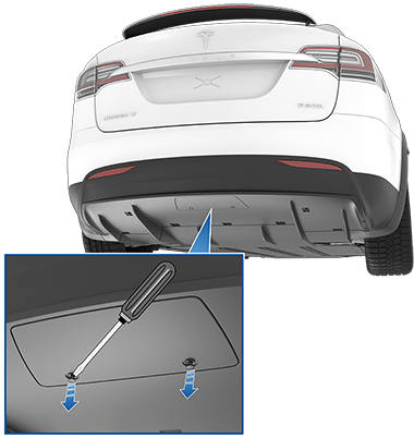 图像显示如何松开防尘罩上的两个紧固件。